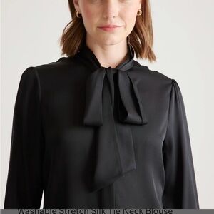Quince black silk blouse